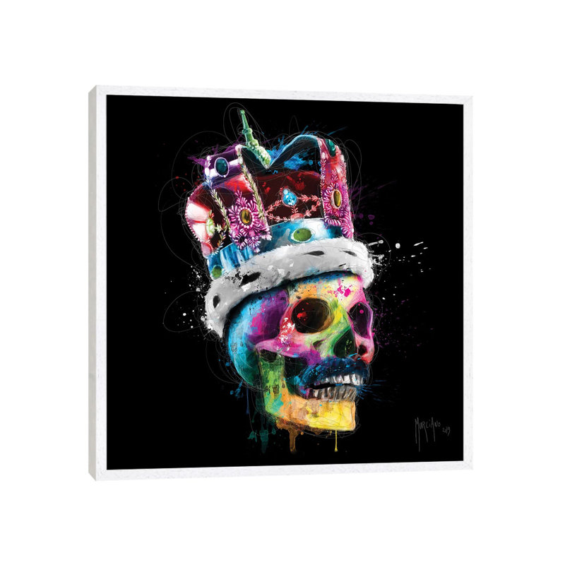 Freddie Mercury Skull by Patrice Murciano - Gallery-Wrapped Canvas Giclée on Canvas, White Floater Frame