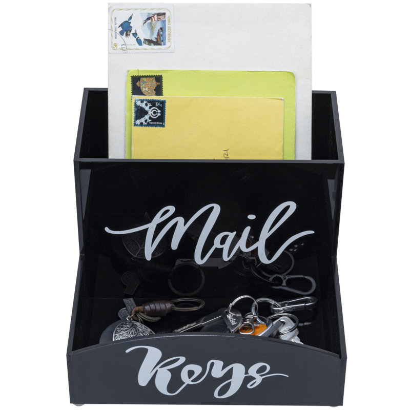 Black Desk Organizer For Keys and Mails Storage