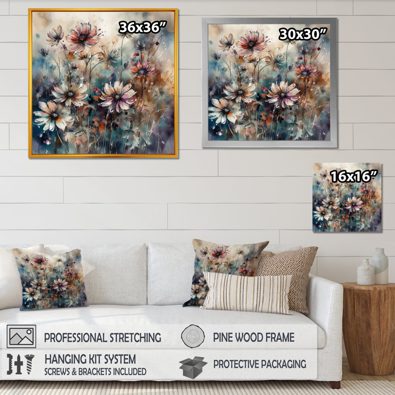 Rudee Daisy Tranquility sur impression sur toile, Cadre photo noir, H 16 po x l 16 po x P 1 po
