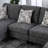 Chenille 5Pc Sectional Set Living Room Furniture Pillows Armless Chair Ottoman Chaise Plush Couch Sectionals