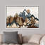 «Western Wood Effect Landscape 3D Illusion Mountain», reproduction d'art sur toile encadrée-73333574-73333577