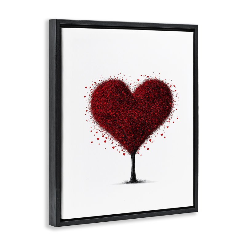 Cadre flottant arbre en fleurs, design par Christine Simpson Art, Cadre flottant noir de jais, H 21 po x l 17 po