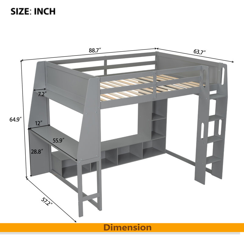 Lit mezzanine Wood, Lit double