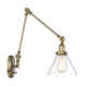 Catalina Single Light Glass Dimmable Plug-in Swing Arm Sconce