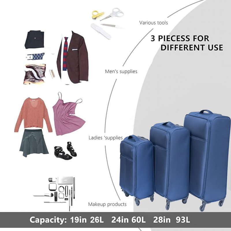 Oxford Cloth Suitcase Dark Blue(No Password Lock)