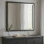 Miroir de commode carré Jenny, bordure dorée polie, bois et mélamine-114733251