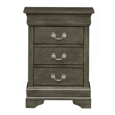 Louis Phillipe Nightstand with 3 Drawers Bed Side Table  Nightstand Bedroom End Tables