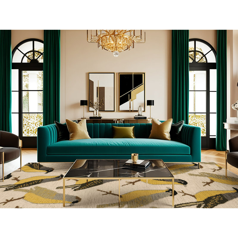  Tapis jaune lavable Bulbul, Rectangulaire 2 pi x 3 pi