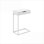 Stratifié blanc peu encombrant Table basse en métal en forme de C avec tiroir de rangement pour la vie et amp; Chambre à coucher