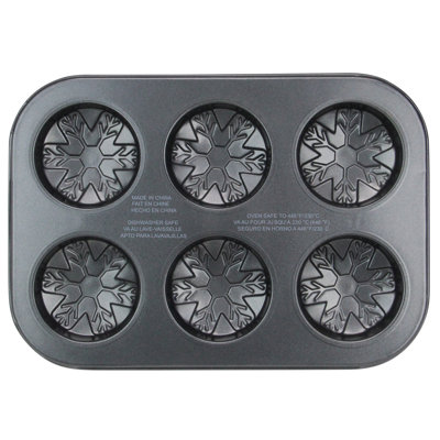 10" Gray Metal Snowflake Baking Pan