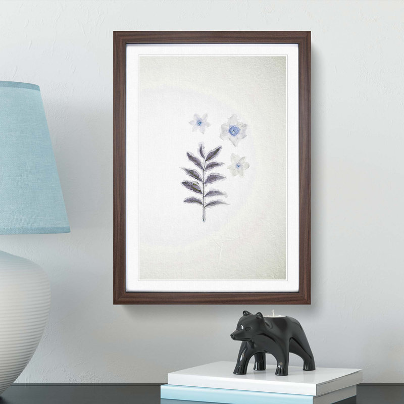 White Daffodil Dismantled - Picture Frame Art Prints, 36cm H x 27cm W x 2cm D, Walnut Framed