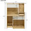 Enceinte de litière naturelle pour chat dans un design de mobilier moderne - 2 portes rabattables pratiques Intérieur spacieux pour garder la maison propre avec filtre en métal Ajout élégant de style noyer