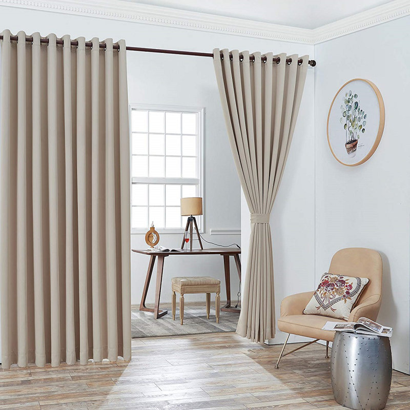 Nicole Pair of 2 Extra Large Ivory Room Divider Curtains for Large Windows or Breaking Up Rooms, 108" W x 108" L, Ivory