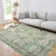 Machine Washable Rug with Rubber Backing for Living Room Oriental Non-Slip Dining Room Rug Easy-Cleaning Floor Carpet for Bedroom Office Playroom