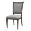 Ensemble de 2 chaises de salle à manger latérales Koa 26 po, polyester gris, bois de grève brun
