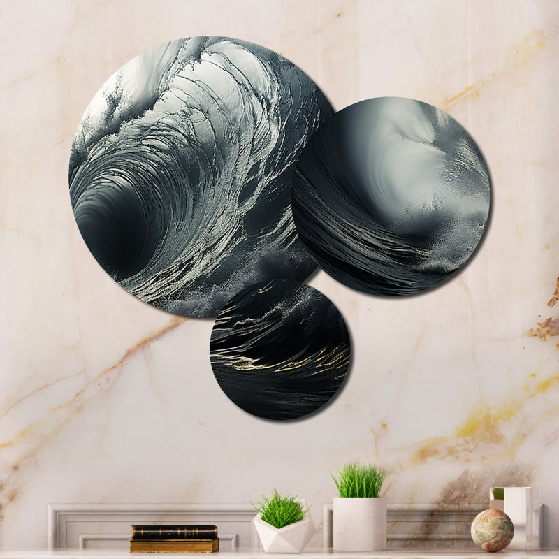 Grey Tempest Dance In Storm III - Storms Printed Metal Wall Art