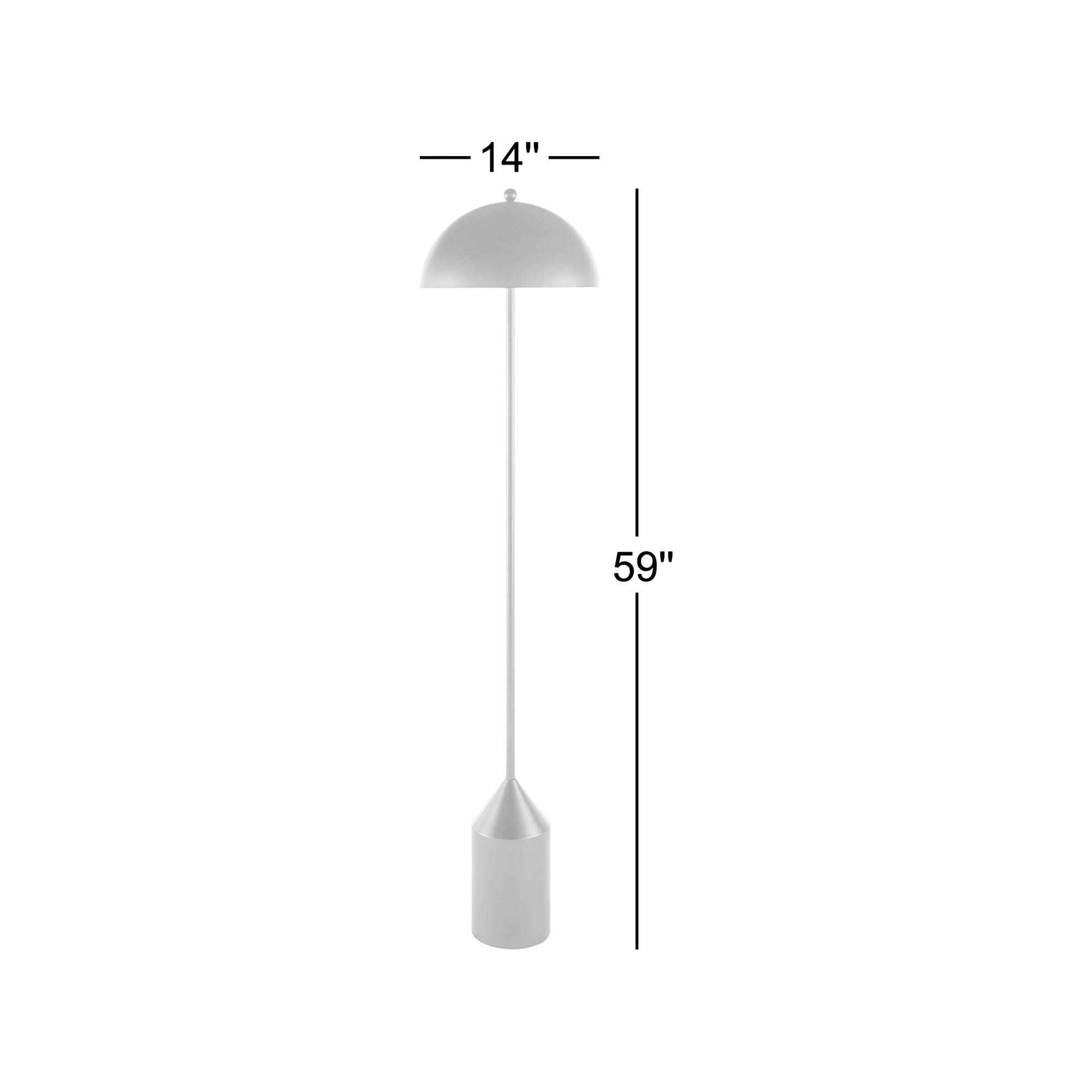 Jemma 59'' Iron Floor Lamp, Blue, Blue