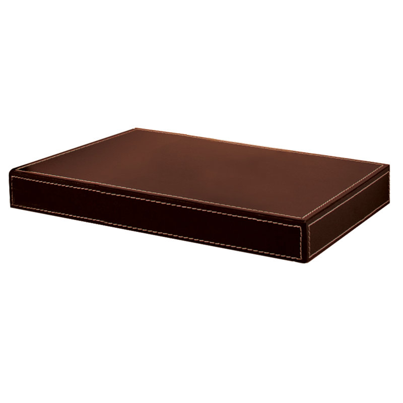 Azure Leather Floating Shelf, 1.75" H x 12" W x 10" D, Rich Brown