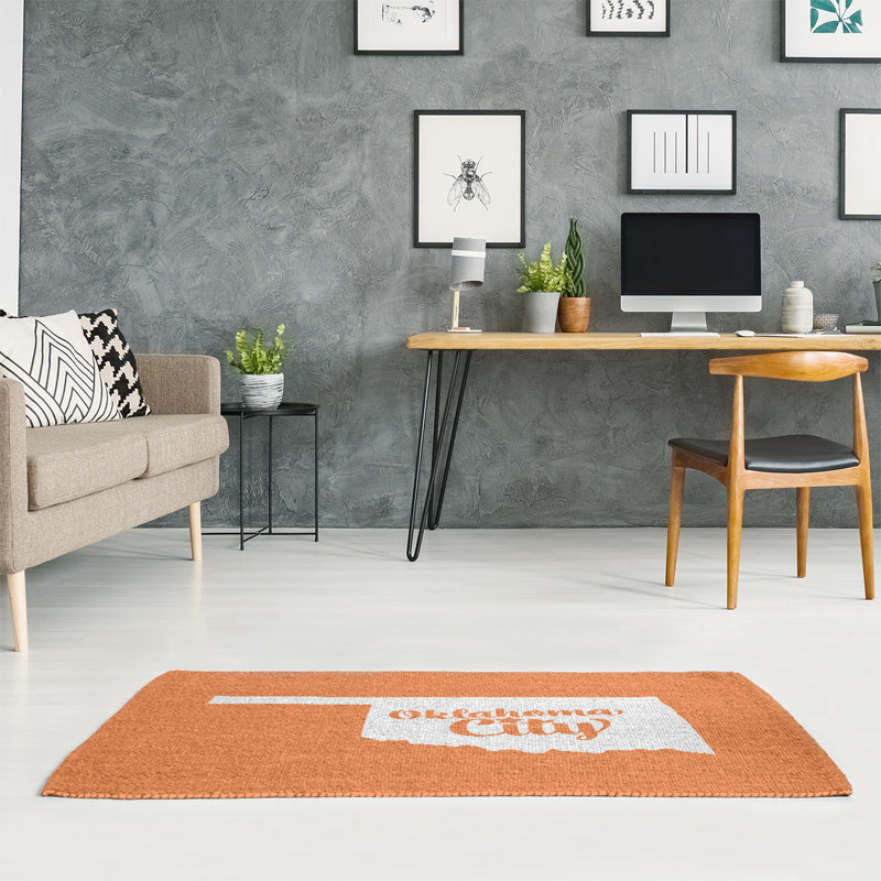 Tapis zone orange city Oklahoma, Rectangle 5 pi x 7 pi