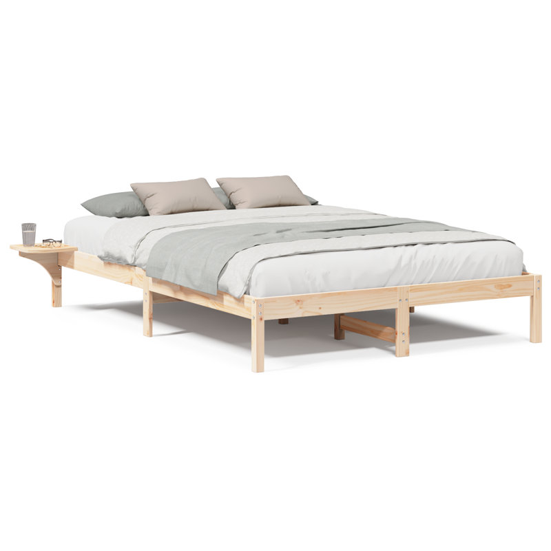 Bed Frame Solid Pine Wood, European Kingsize (160 x 200 cm), Brown