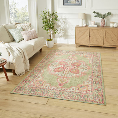 Vintage Look Digitally Printed Area Rug