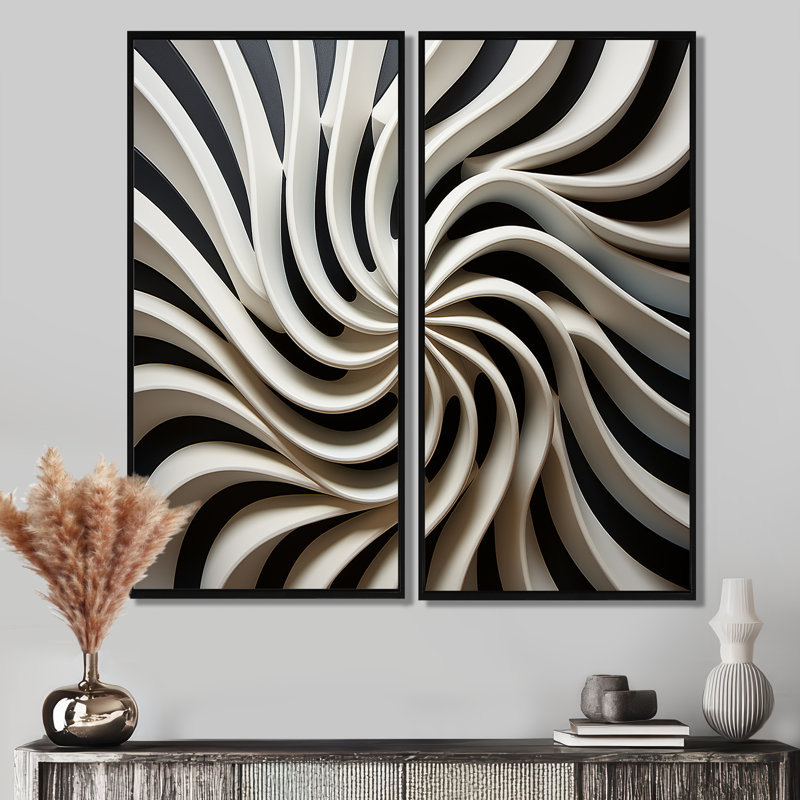 Art mural moderne noir et blanc I, 20" H x 24" W, Black, Framed Print without Mat