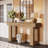 63" Farmhouse Console Table, Natural Wooden Sofa Table Rectangular Accent Console For Entryway, Hallway & Living Room (natural)-876981168