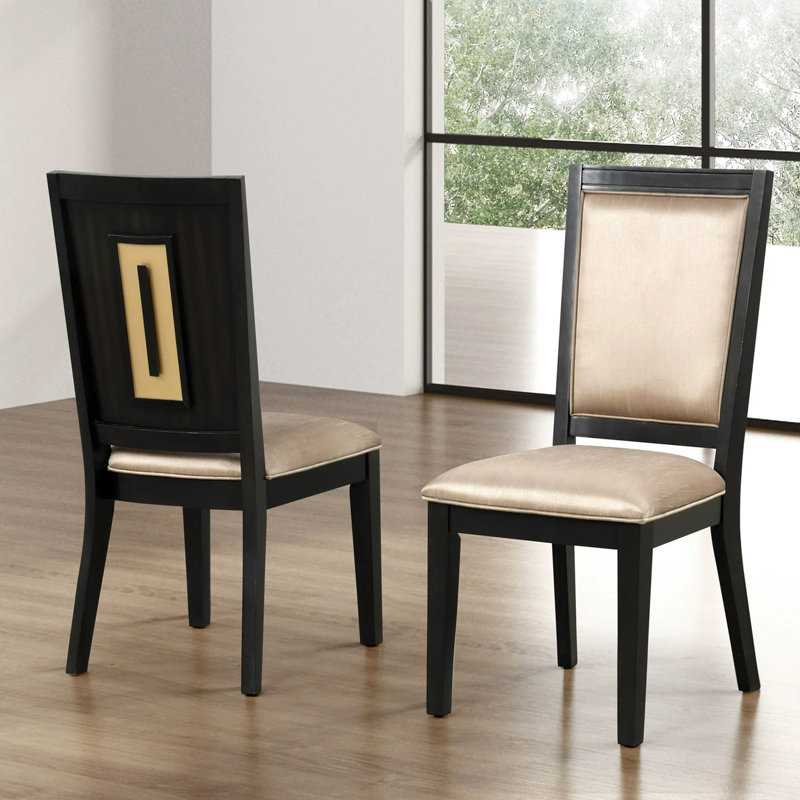 Ensemble de 2 chaises de salle à manger rembourrées avec assise rembourrée espresso