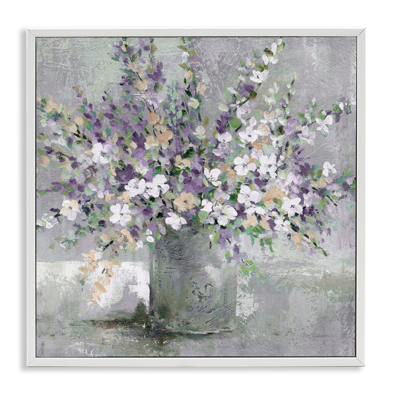 Blossoming Aster Flower Bouquet Soft Purple Canvas Print
