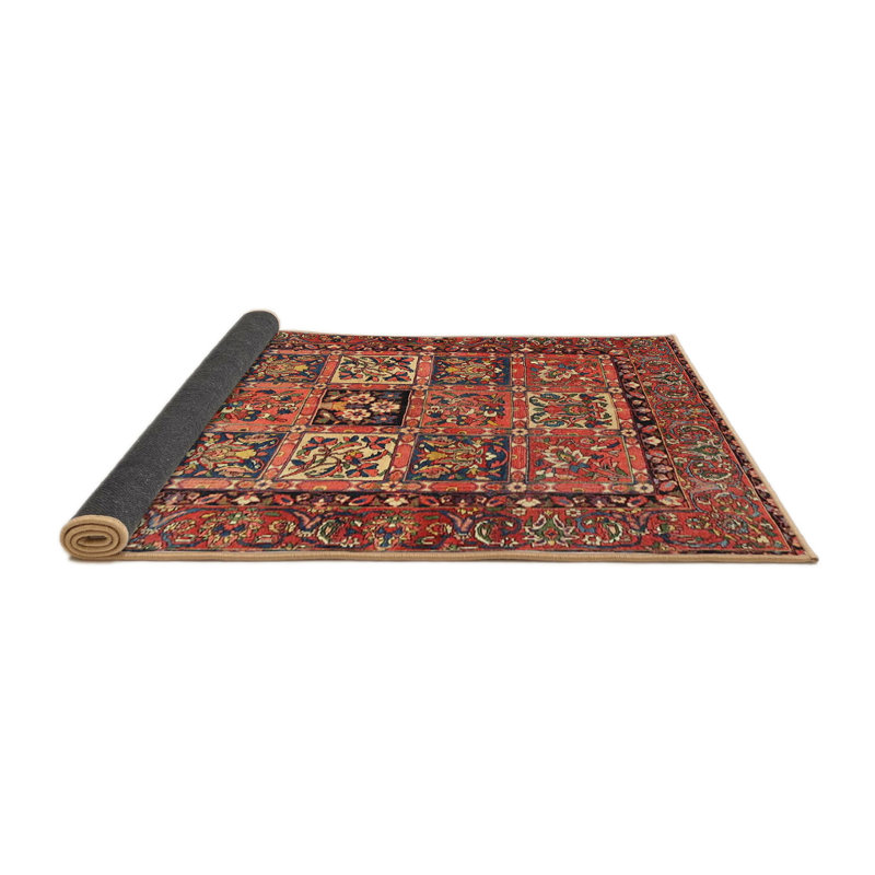 Tapis oriental rouge / beige / brun, Rond 8 pi