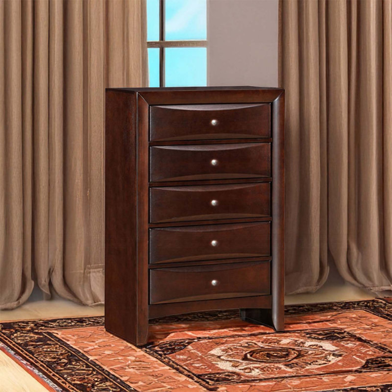 Commode 5 tiroirs Ireland, finition espresso, Espresso