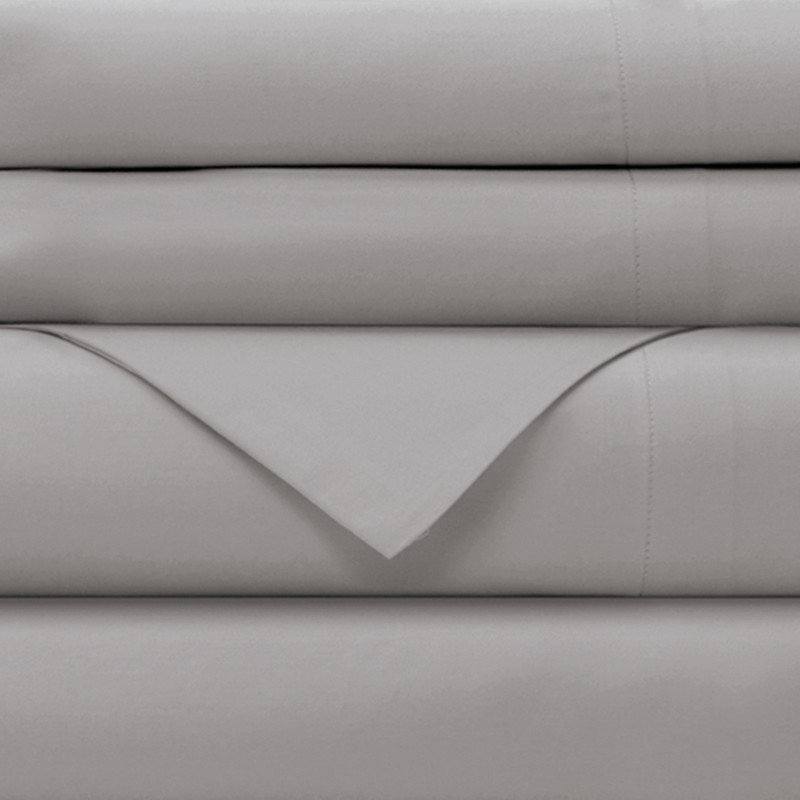 Farm to Home Dreamy Organic Cotton Sheet Set, Cool 300TC Sateen, Full / Double Sheet Set, Stone