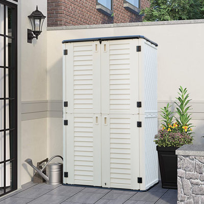 Outdoor Weather Resistance 4 ft. 2 in. W x 2 ft. 5 in. D Resin Vertical Tool Shed