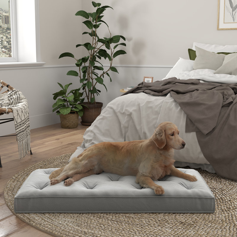 Oreiller de sol en polyester / velours Fonz, Ardoise