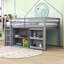Lit mezzanine 3 tiroirs avec bureau coulissant, tablettes et garde-corps-1500272389
