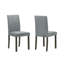 Ensemble de salle à manger 5 pièces en bois foncé / gris Table rectangulaire 4 chaises rembourrées en tissu à haut dossier