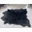 Faux Bison Skin Fur Shag Area Rug in Black-95756295
