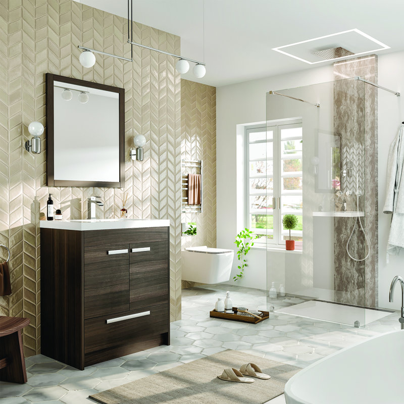 Ensemble de meuble-lavabo simple 29 po Wauconda, Chêne gris