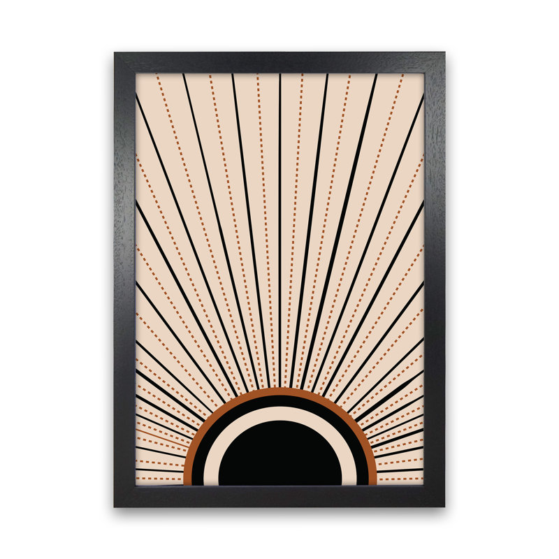 Boho Sunrise 2 1 Piece Wall Art, 42cm H x 30cm W x 3cm D, Black Framed