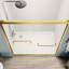 56 - 60 In. W Sliding Shower Door, Adjustable Semi-, Clear Tempered Glass, 304 Stainless Steel Brushed Gold Handles Handle