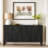 Farmhouse Sideboard With Hidden Handle And Distinctive Solid Ash Veneer-1768108640