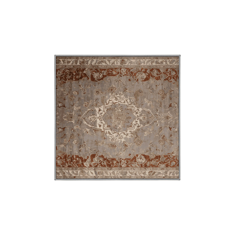 Tapis gris soyeux et moelleux, Carré 4 pi
