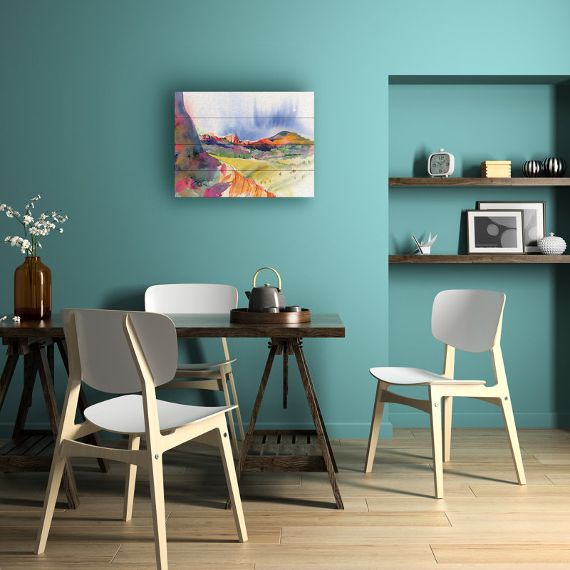 Kristy Rice Lookout Point Wood Slat Art, H 12 po x l 16 po