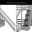 Lit simple superposé au dessus d'un lit double avec glissade, escalier de rangement, lit superposé en bois de pin massif avec garde-corps-1031995437