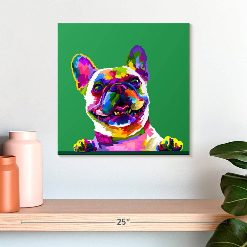 Bouledogue abstrait Brampt, H 16 po x l 16 po