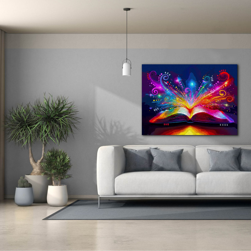  «The Open Book» par Dean Russo, art mural sur toile, 54 po x 40 po