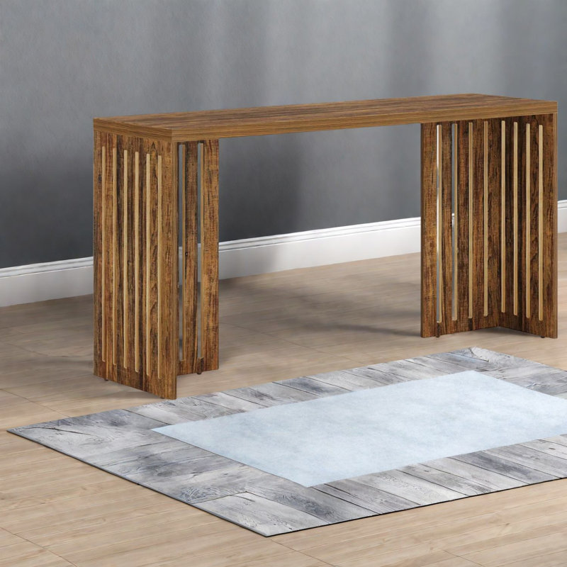Table de salle à manger rustique en MDF, conception rectangulaire spacieuse pour la maison