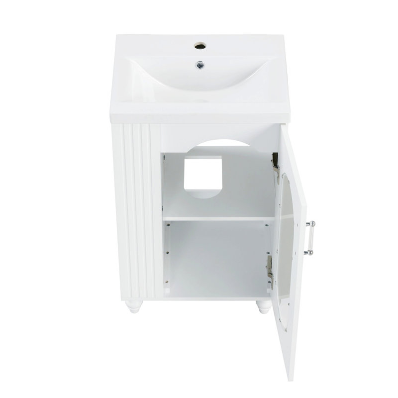 Meuble-lavabo de salle de bain avec lavabo, armoire de salle de bain avec tablette à deux niveaux