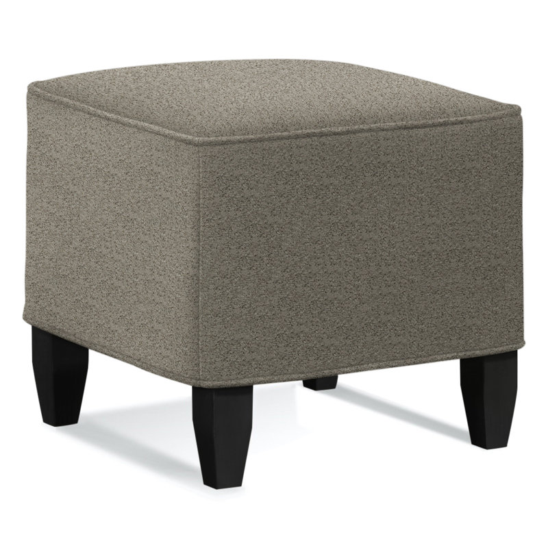 Brooklyn Square Ottoman, Brown Geometric, 0456-33, Antique Black
