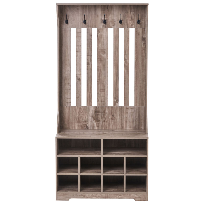Hall Tree 80cm Wide with Shoe Storage